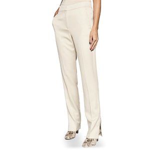NWT REISS Farah Tux Side Zip Trousers Sz 0 Cream